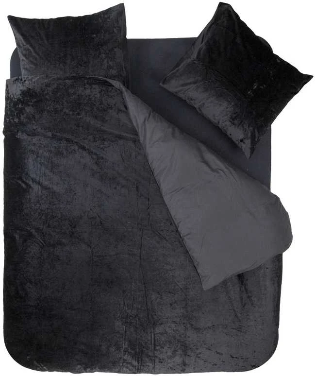 Patalynės komplektas Veliūro patalynė Dreamhouse Crushed Velvet juodos spalvos 200×220 cm, su 2 pagalvių užvalkalais