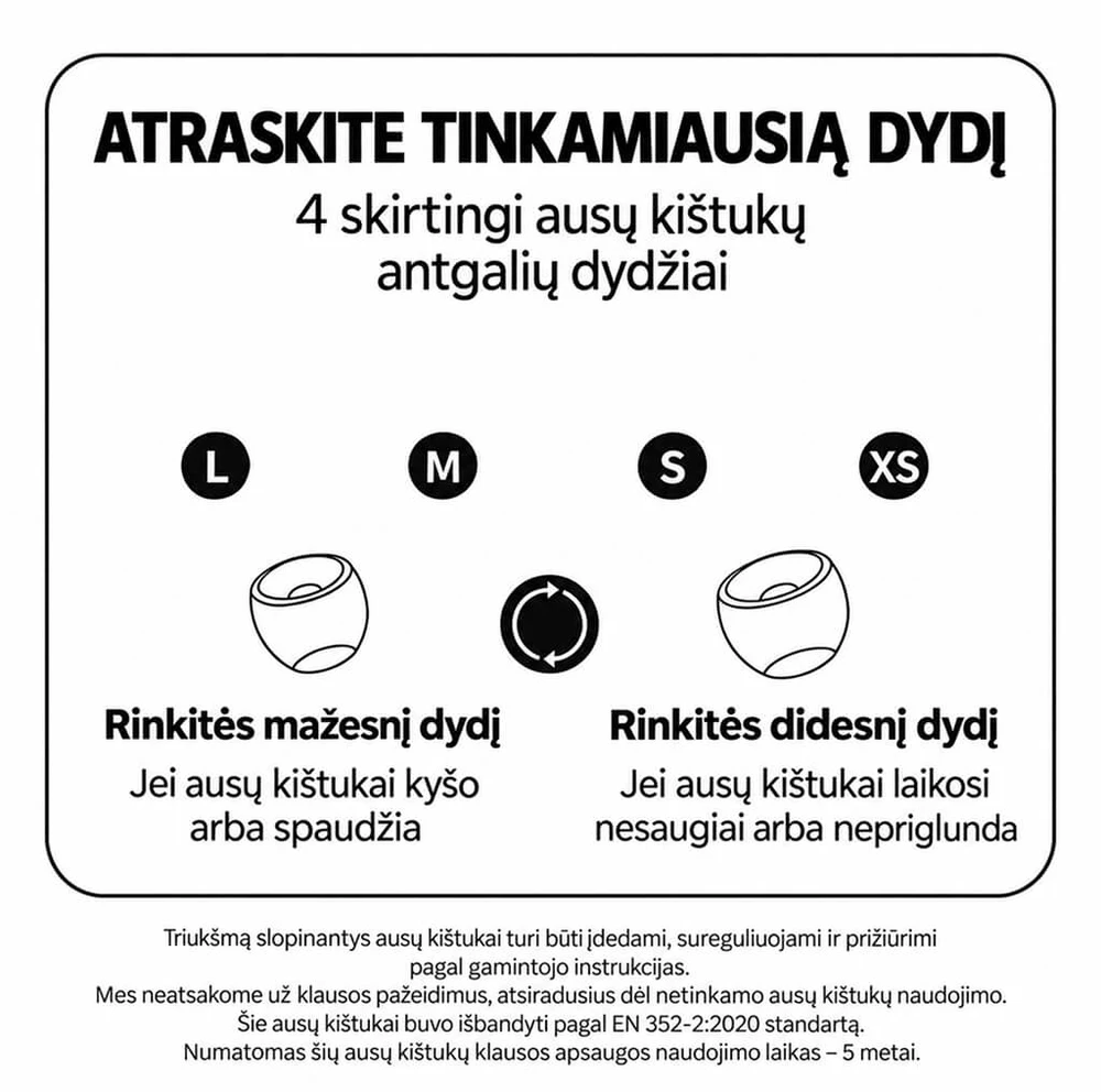 Quiet Reguliuojami ausų kištukai Switch – 15–32 dB, du režimai, CE sertifikuoti