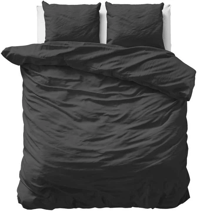 Satino patalynės komplektas Primaviera Deluxe Uni Satijn juodos spalvos 200×220 cm, su 2 pagalvių užvalkalais