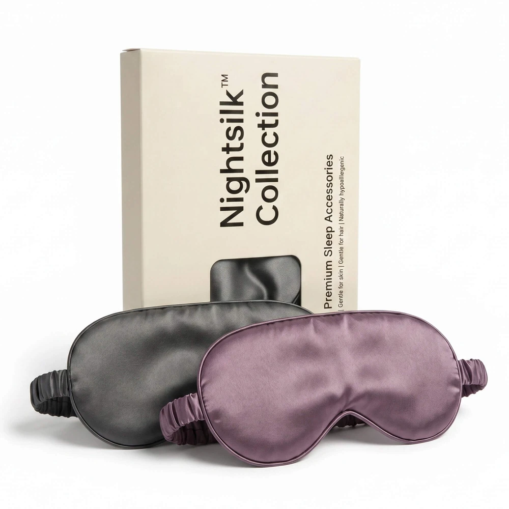 Šilkinė miego kaukė – Sidabrinė 19 momų Mulberry šilkas NOXNOX NightSilk