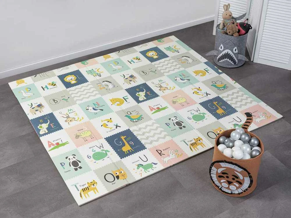 Vaikiškas žaidimų kilimėlis ECOTOYS 200x180 cm, dvipusis