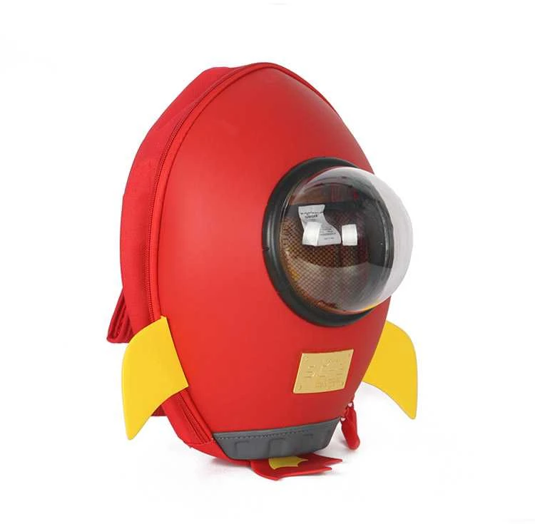 Vaikiška kuprinė raketa, raudona
