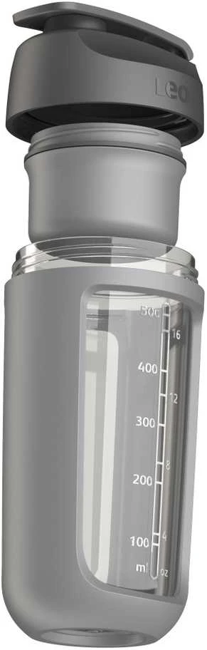 BergHOFF 0,5 l plaktuvo gertuvė - su miltelių skyriumi ir maišymo rutuliuku, skirta kokteiliams sporto salėje ar darbe