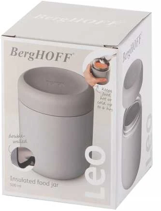 BergHOFF 0,50 l termodėžutė - termosas iš nerūdijančio plieno su 6 val. šilumos išlaikymu ir plačiu atidarymu