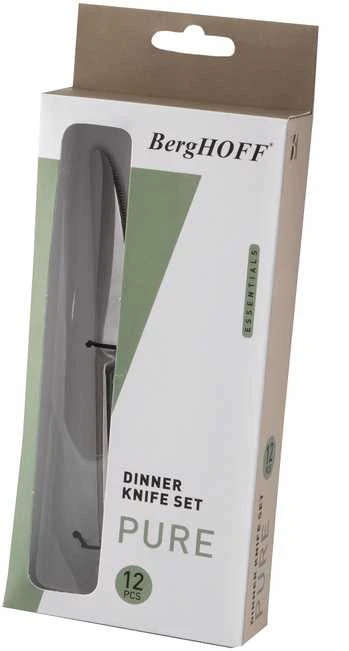 BergHOFF 12 dalių stalo peilių rinkinys - Pure serija su veidrodiniu nerūdijančio plieno paviršiumi