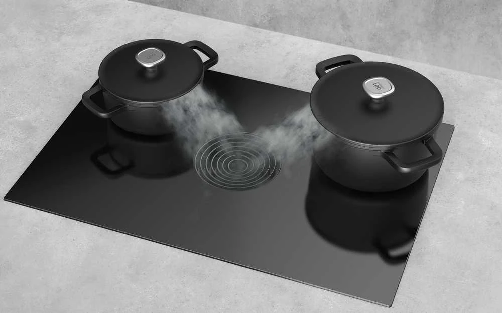 BergHOFF 20 cm troškintuvas - Phantom serija su silikoninėmis rankenomis ir stikliniu dangčiu su sieteliu