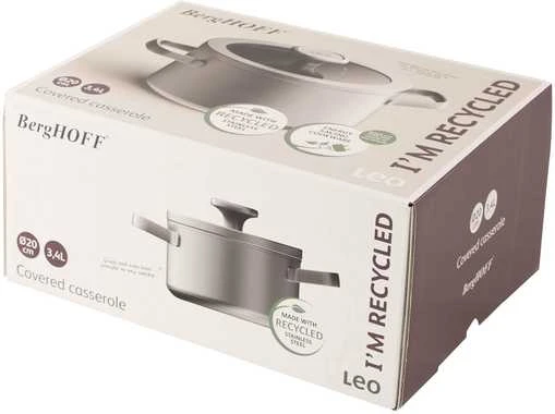 BergHOFF 20 cm troškintuvas su dangčiu - Graphite serija su stikliniu dangčiu, išlaikančiu drėgmę ir skonį