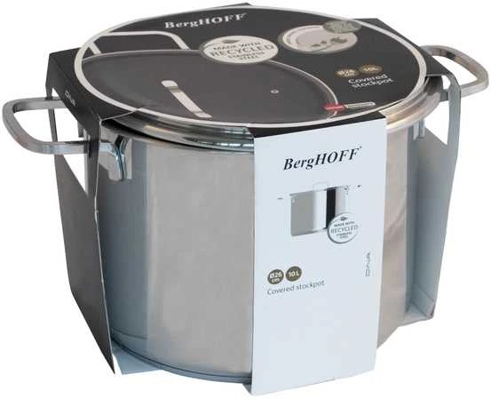BergHOFF 26 cm puodas su dangčiu - Helix serija, perdirbtas plienas tolygiam kaitinimui ir patogiam kiekių matavimui