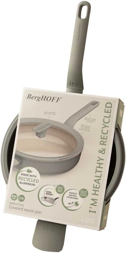 BergHOFF 26 cm troškintuvas su dangčiu - Balance Moonmist su stikliniu dangčiu, keramine nepridegančia danga, tinka indukcijai
