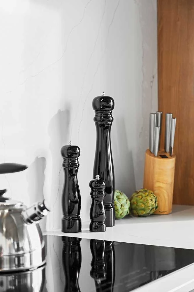 BergHOFF 26.5 cm pipirų malūnėlis - didelis medinis malūnėlis su reguliuojamu keraminiu mechanizmu