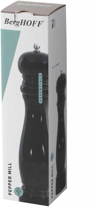 BergHOFF 26.5 cm pipirų malūnėlis - didelis medinis malūnėlis su reguliuojamu keraminiu mechanizmu