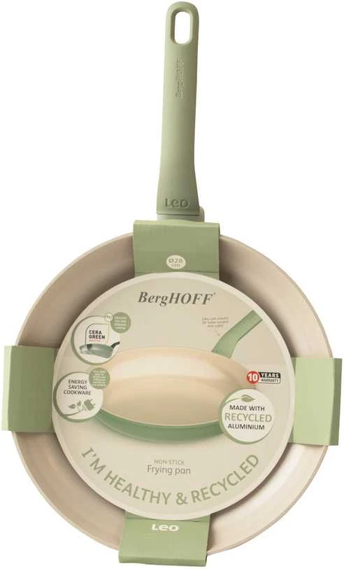 BergHOFF 28 cm keptuvė - Balance Sage didelė ekologiška neprideganti keptuvė su minkšta rankena