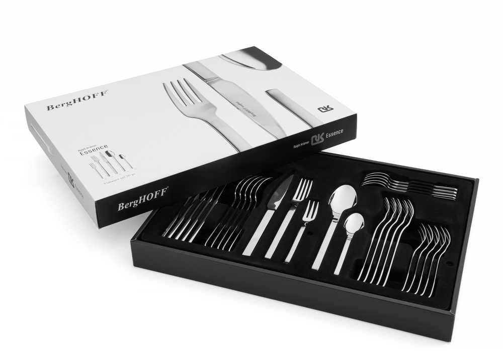 BergHOFF 30 dalių stalo įrankių rinkinys - Essence dizainerio nerūdijančio plieno įrankiai su elegantišku stačiakampiu dizainu