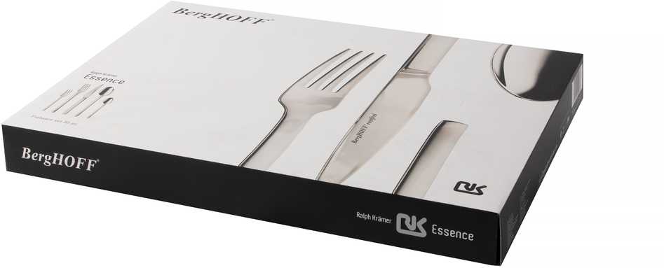 BergHOFF 30 dalių stalo įrankių rinkinys - Essence dizainerio nerūdijančio plieno įrankiai su elegantišku stačiakampiu dizainu