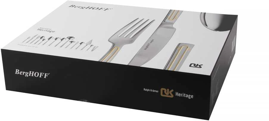BergHOFF 72 dalių stalo įrankių rinkinys - Heritage kolekcija su auksinėmis detalėmis, sukurta dizainerio Ralph Krämer