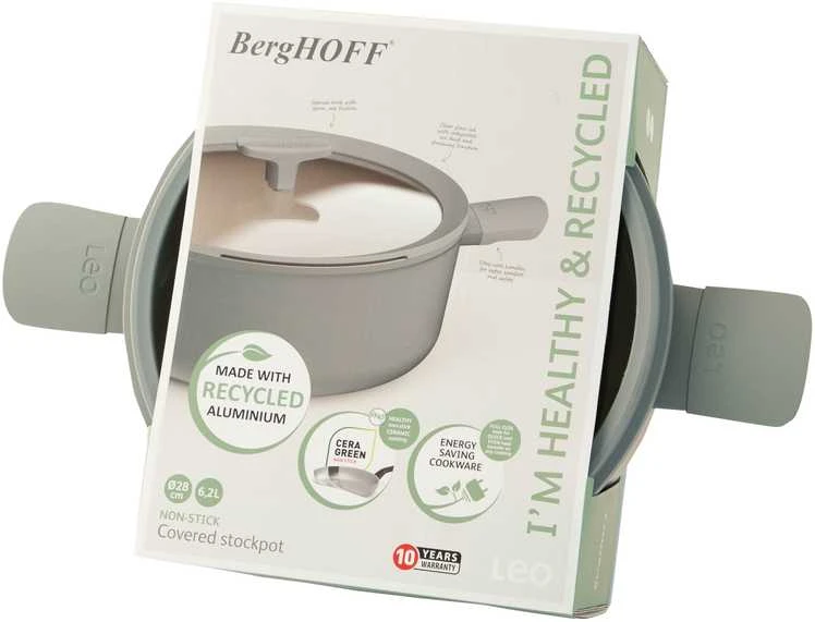 BERGHOFF Leo Balance Moonmist puodas su dangteliu 28cm 3950431 Pilka indukcija