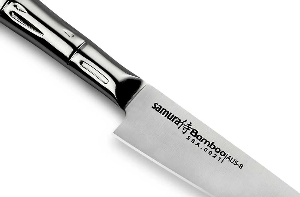 Samura BAMBOO universalus virtuvės sūrio peilis 5,3 colio/135 mm iš AUS 8 japoniško plieno 59 HRC