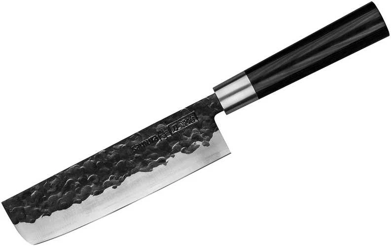 Samura BLACKSMITH universalus virtuvinis peilis Nakiri 6,6"/168mm iš AUS 10 Kaltas plienas 58 HRC