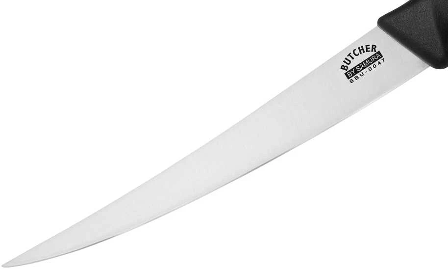 SAMURA BUTCHER virtuvinis pjaustymo peilis 223 mm – profesionalus trumpas sliceris, aštrus ir ilgaamžis