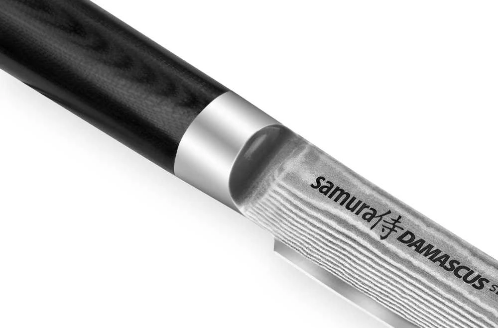 Samura DAMASCUS universalus virtuvės kepsnių peilis 125 mm iš AUS 10 Damasko plieno 61 HRC (67 sluoksniai)