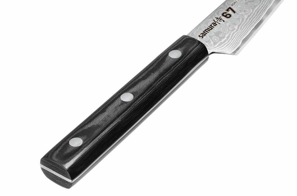 Samura DAMASCUS 67 Universalus virtuvinis peilis 3,9"/98mm iš AUS 10 Damasko plieno 61 HRC (67 sluoksniai)