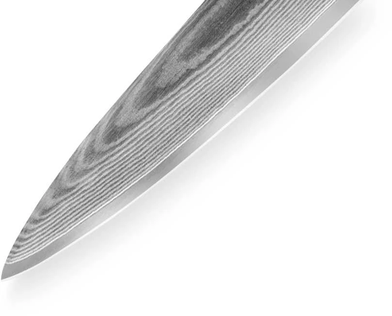 Samura DAMASCUS Universalus virtuvinis peilis 150 mm iš AUS 10 Damasko plieno 61 HRC (67 sluoksniai)