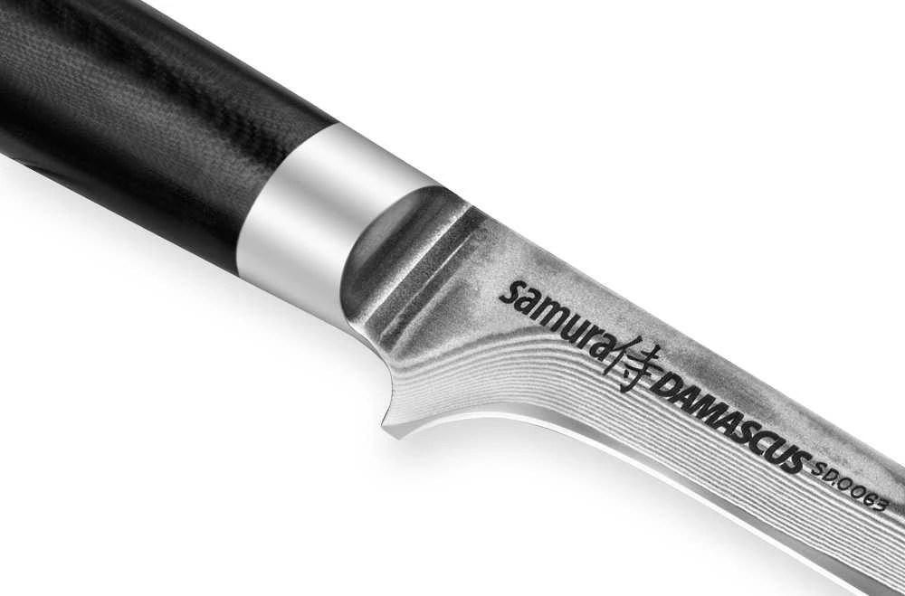 Samura DAMASCUS universalus iškaulinėjimo peilis 150 mm iš AUS 10 Damasko plieno 61 HRC (67 sluoksniai)