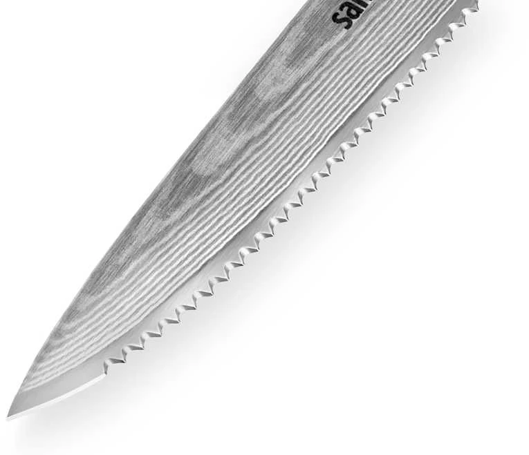 Samura DAMASCUS pomidorų peilis 120 mm – profesionalus, damasko plieno, ergonomiška rankena, itin aštrus