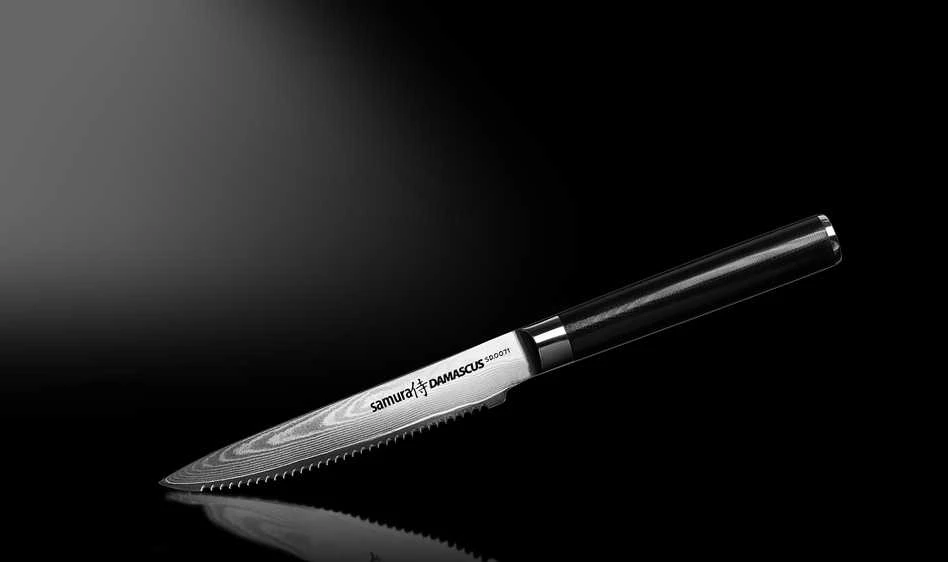 Samura DAMASCUS pomidorų peilis 120 mm – profesionalus, damasko plieno, ergonomiška rankena, itin aštrus