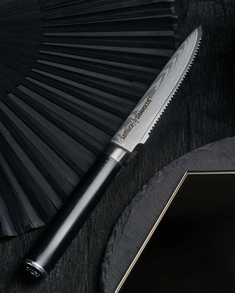Samura DAMASCUS pomidorų peilis 120 mm – profesionalus, damasko plieno, ergonomiška rankena, itin aštrus