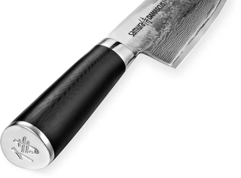 Samura DAMASCUS universalus virtuvės šefo peilis 240 mm iš AUS 10 Damasko plieno 61 HRC (67 sluoksniai)