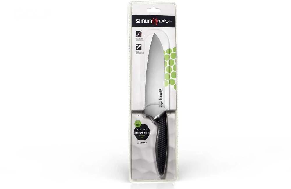 Samura Golf universalus virtuvės Santoku peilis 180mm iš AUS 8 Japoniškas plienas 58 HRC