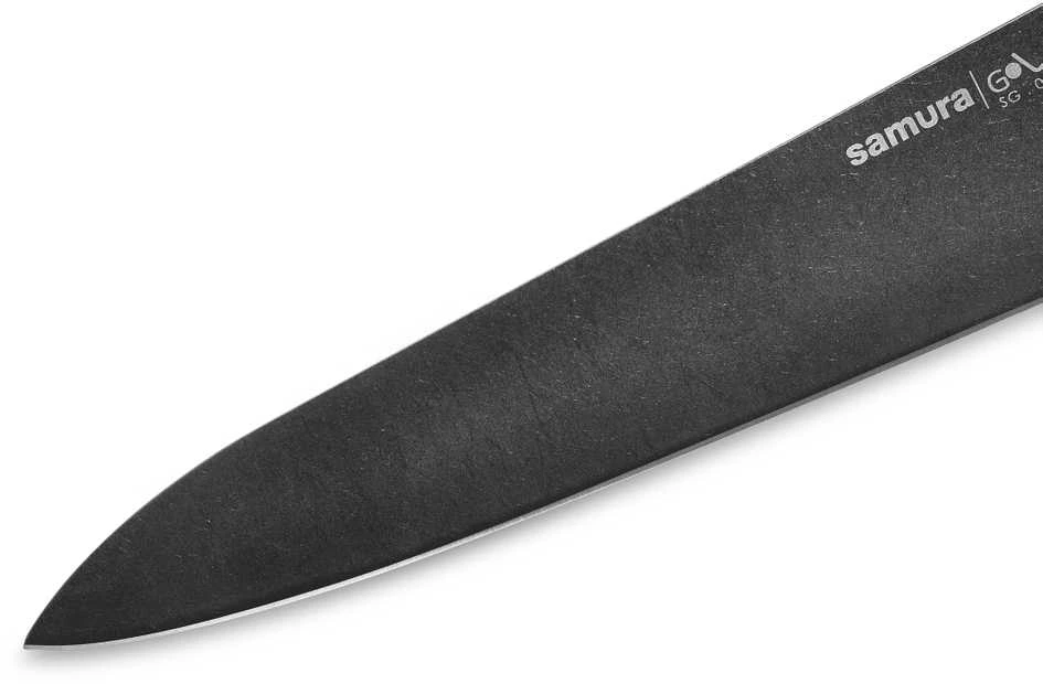 Samura GOLF Stonewash šefo peilis 22,1 cm – AUS-8, ergonominė neslystanti rankena, profesionalus virtuvės peilis