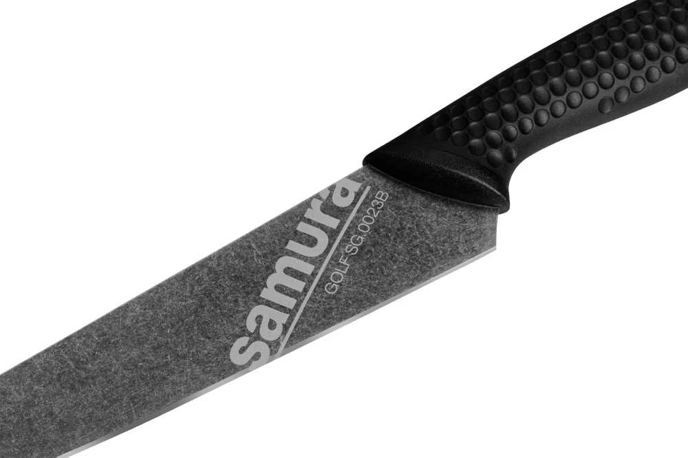 Samura GOLF Stonewash universalus virtuvinis peilis 150 mm – universalus šefo peilis iš AUS-8, ergonomiška rankena
