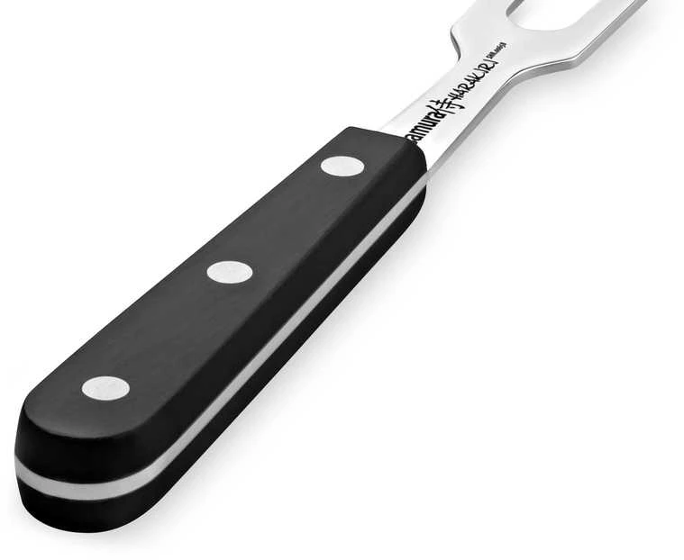 Samura HARAKIRI mėsos šakutė 21 cm, juoda – profesionali pjovimo įranga, ilgaamžė ašmenų kokybė