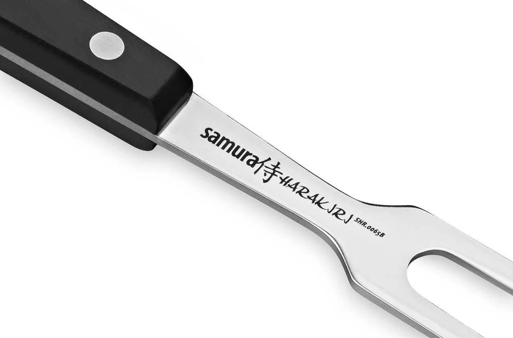 Samura HARAKIRI mėsos šakutė 21 cm, juoda – profesionali pjovimo įranga, ilgaamžė ašmenų kokybė