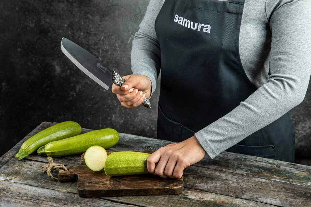 Sia Samura Latvija Keraminis Peilis nakiri 16,5cm „INCA" juodas