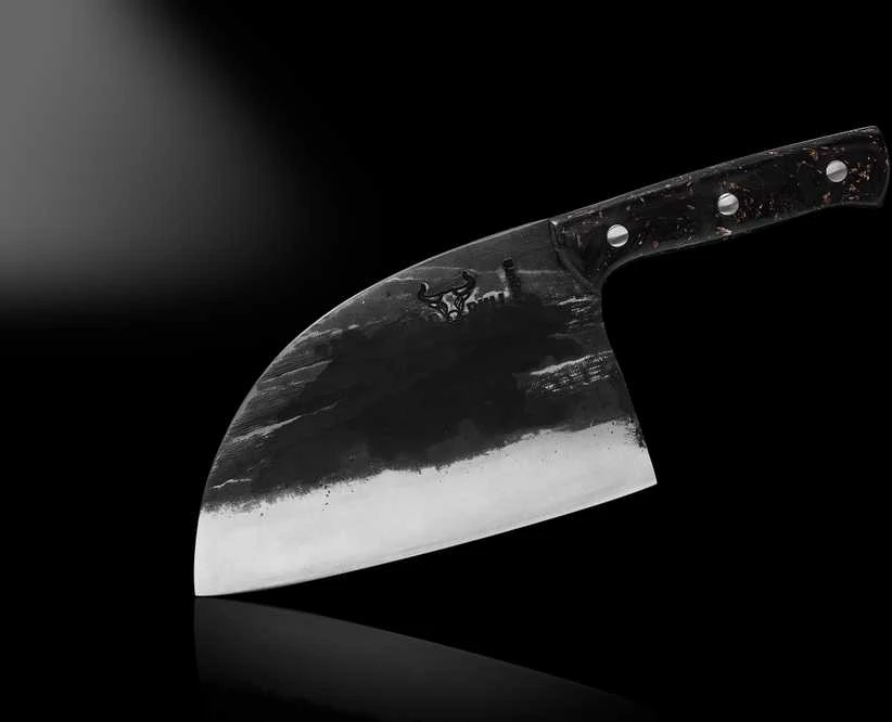 „Samura MadBull“ serbų kirvis smulkintuvas 3x110x180 mm su Marbe Carbon G10 rankena Aus-8 60 HRC