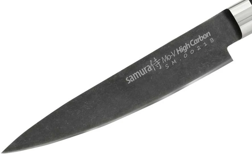 Samura MO-V Stonewash Univesal peilis 5,0''/125 mm iš AUS 8 japoniško plieno 59 HRC