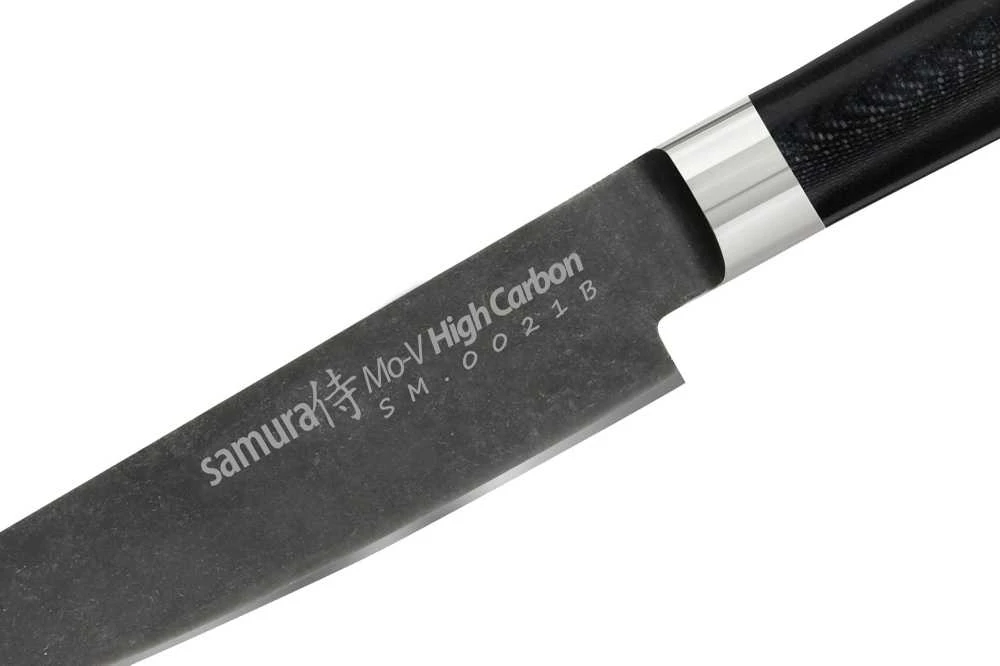 Samura MO-V Stonewash Univesal peilis 5,0''/125 mm iš AUS 8 japoniško plieno 59 HRC