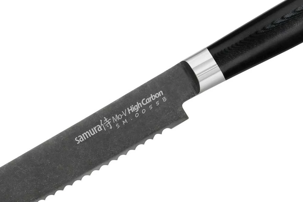 Samura MO-V Stonewash duonos peilis 185 mm iš AUS 8 japoniško plieno 59 HRC