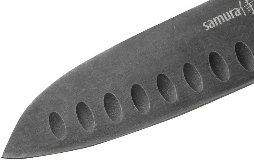 Samura MO-V Stonewash Santoku 5.4''/138mm. 59HRC. iš AUS 8 Japoniškas plienas 59 HRC