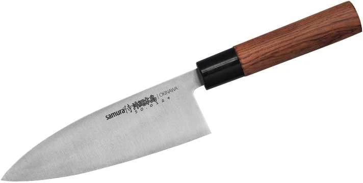 Samura OKINAWA universalus virtuvės peilis Deba 6,7"/170mm iš AUS 8 japoniško plieno 59 HRC