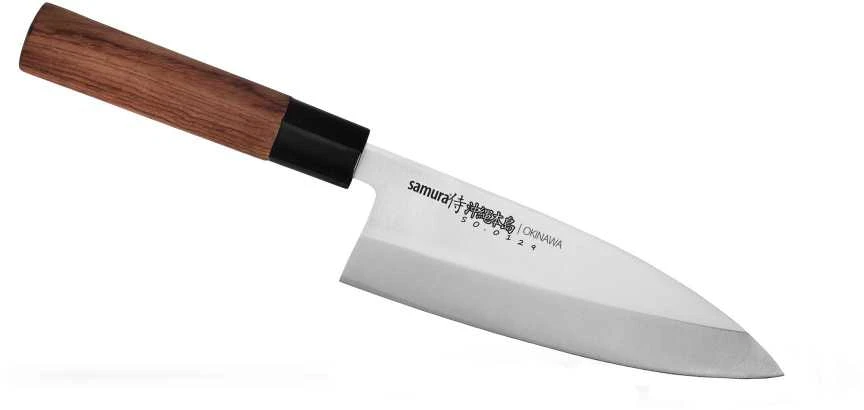 Samura OKINAWA universalus virtuvės peilis Deba 6,7"/170mm iš AUS 8 japoniško plieno 59 HRC