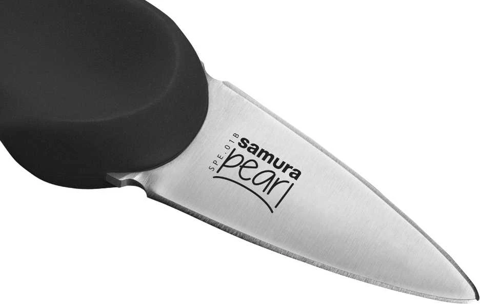 Samura Pearl Perfect Opening Oyster peilis 73mm blade from Japan steel 59 HRC Juodas