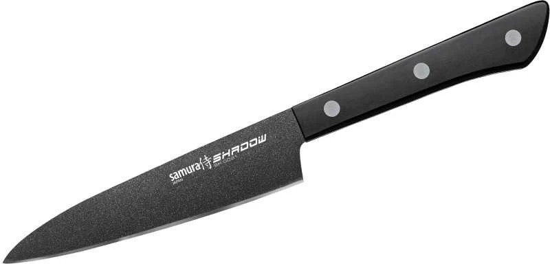 Samura SHADOW Universalus peilis su juoda nepridegančia danga 4,7"/120mm iš AUS 8 Japoniško plieno 59 HRC