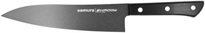 Samura SHADOW Grand Santoku virtuvinis peilis 197 mm – juodas nelimpantis danga, profesionalus pjovimas