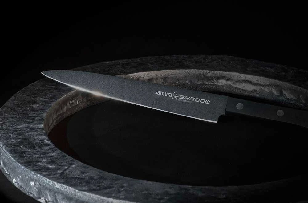 Samura SHADOW Universalus Nakiri peilis su juoda nepridegančia danga 6,7"/170mm iš AUS 8 Japoniško plieno 59 HRC