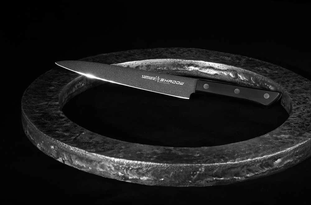 Samura SHADOW Universalus Nakiri peilis su juoda nepridegančia danga 6,7"/170mm iš AUS 8 Japoniško plieno 59 HRC