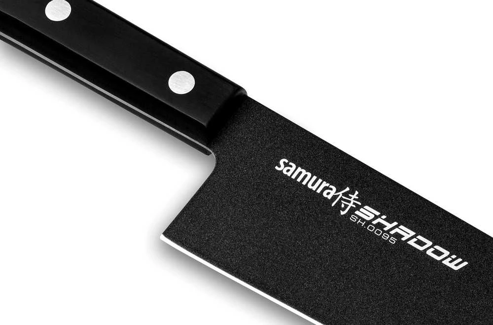 Samura SHADOW Universalus Santoku peilis su juoda nepridegančia danga 7,0"/175mm iš AUS 8 japoniško plieno 59 HRC